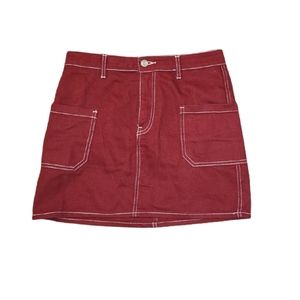Red Jean skirt